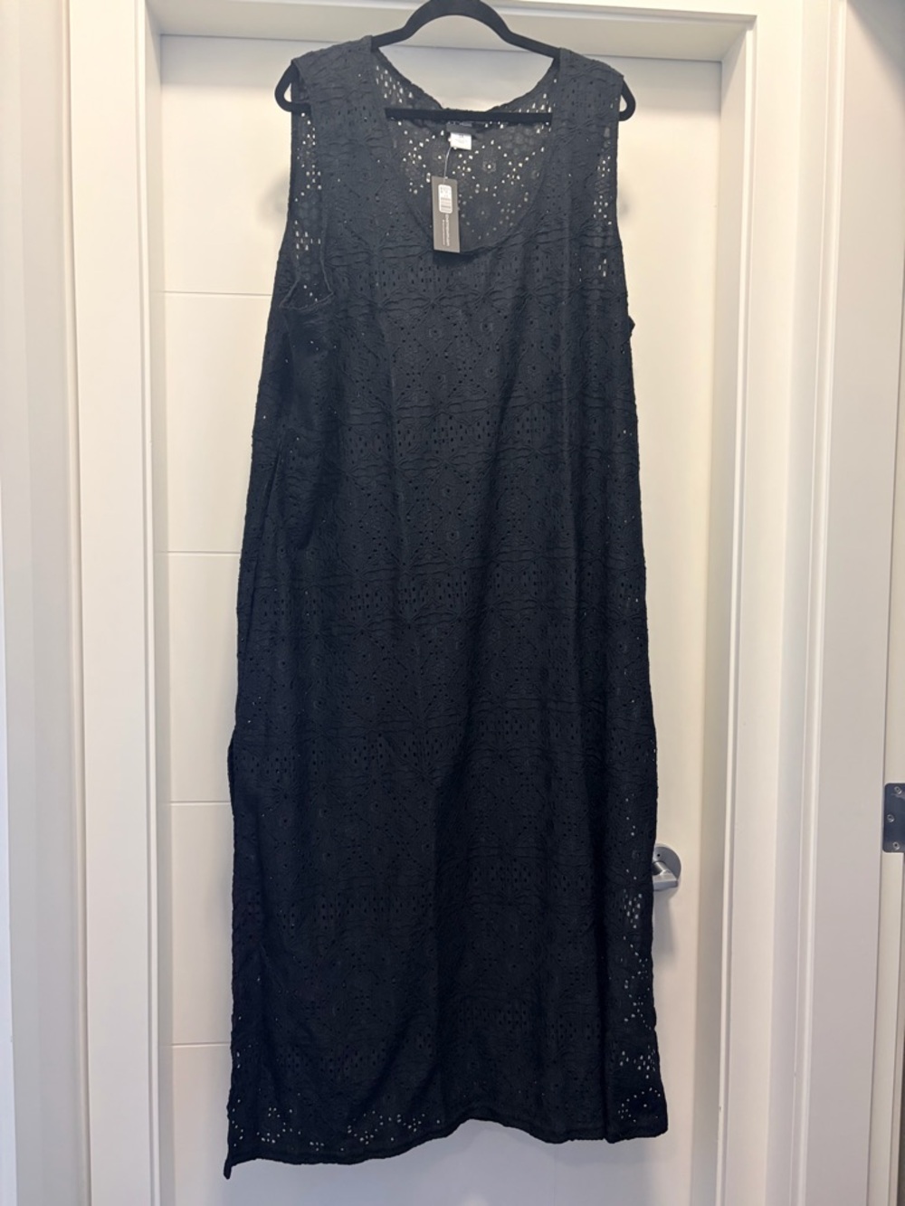 3x Sleeveless Black Eyelet Maxi Cover Up Dress